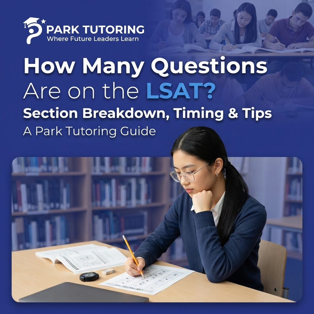 Student working through an LSAT practice test answer sheet, from Park Tutoring’s guide to how many questions are on the LSAT.