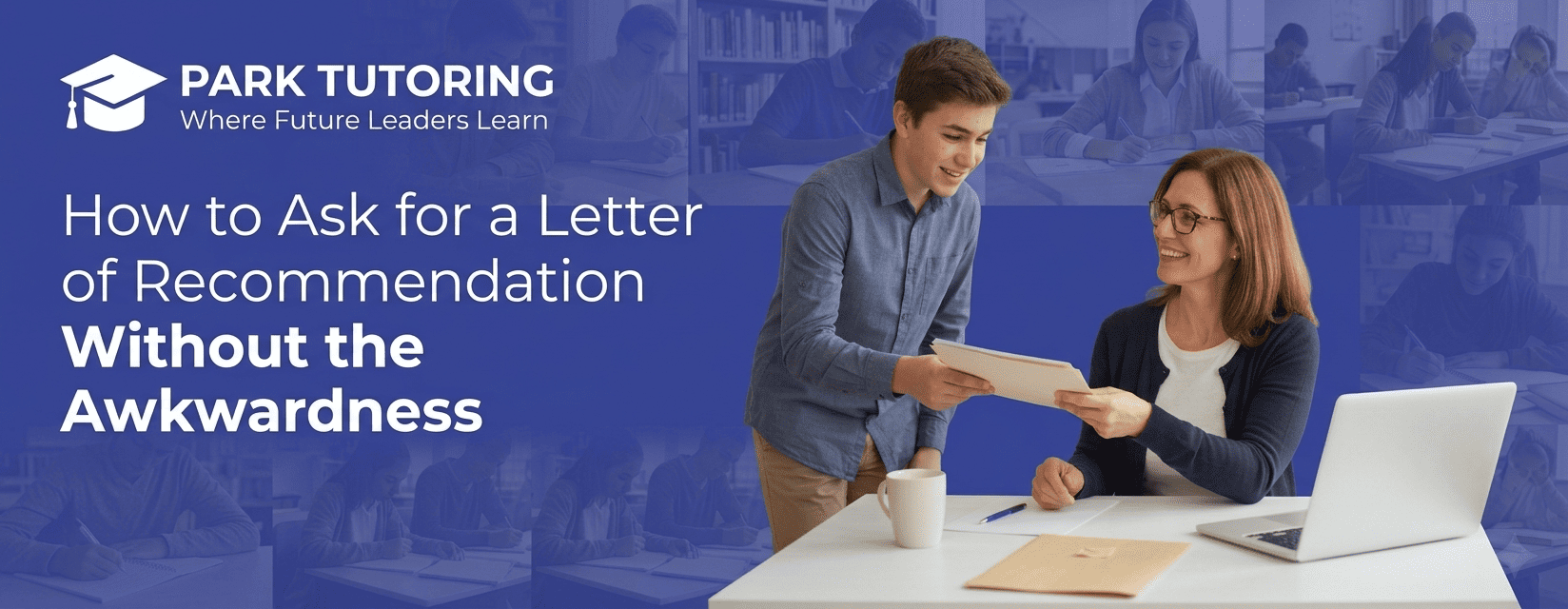 High school student asking a teacher for a college letter of recommendation after class