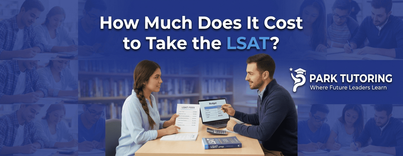 Student reviewing LSAT registration fees and law school application costs with Park Tutoring.